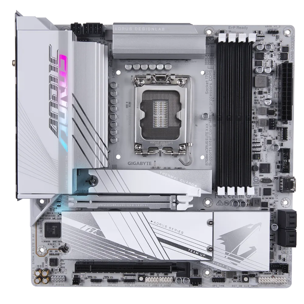 Gigabyte b760m aorus elite x ax | ddr5 | sata3 | lga1700 | matx | usb3. 2 displayport | matična plošča 1 Gigabyte b760m aorus elite x ax, ddr5, sata3, usb3. 2gen2x2, dp, wifi 6e, lga1700 matx komponentko