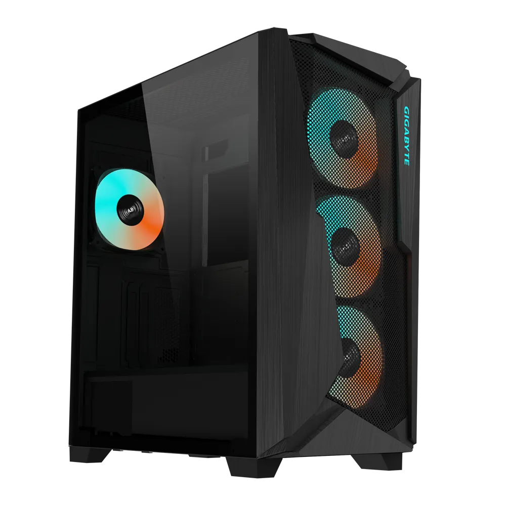 Gigabyte c301 v2 | argb | kaljeno steklo | osvetljeno ohišje | e-atx | črno | gaming ohišje 1 Gigabyte c301 glass v2 usb 3. 1 gen2 type-c argb osvetljeno ohišje, e-atx črno komponentko