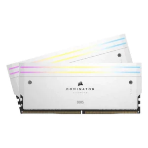 Corsair RGB Dominator Titanium | 32GB KIT (2x16GB) | DDR5 | 6400MHz | CL32 | XMP3.0 | 1,4V | Bela | CMP32GX5M2B6400C32W | RAM Pomnilnik