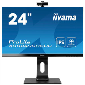 Monitor Iiyama XUB2490HSUC-B5 | 60,5 cm (23,8") | 1920x1080 | IPS | 5ms | VGA HDMI DisplayPort USB2.0 | Pivot | Kamera | Zvočniki | sRGB99% | Poslovni Monitor