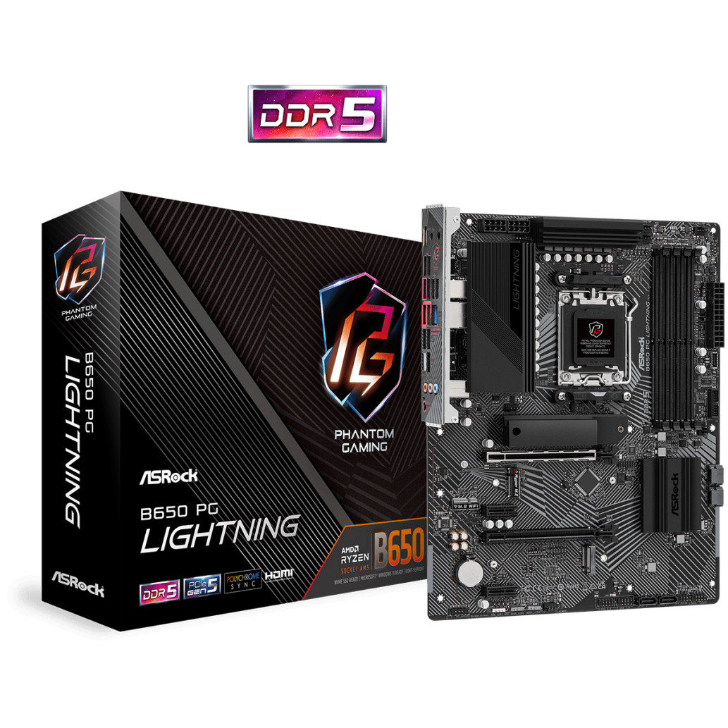 Asrock b650 pg lightning | am5 | atx | hdmi | matična plošča 1 Osnovna plošča am5 asrock b650 pg lightning atx 1xhdmi 2. 1 komponentko