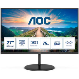 Monitor AOC Q27V4EA | 68,5 cm (27,0") | 2560x1440 | 75Hz | IPS | 4ms | HDMI DisplayPort | Zvočniki | 3H | sRGB104% | Monitor za Dom