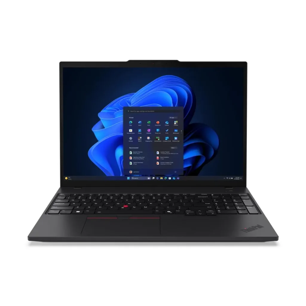 Vodič 2026: kateri je najboljši poslovni prenosnik za vaše delo? 3 Poslovni prenosnik lenovo thinkpad t14 na pisarniški mizi - komponentko.