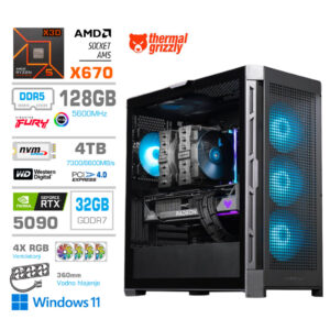 Računalnik MEGA TWR S11 R9-9950X3D | RTX 5090 | 128GB | 4TB | 1050W | Win11Home | Črna RGB | Gaming Računalnik
