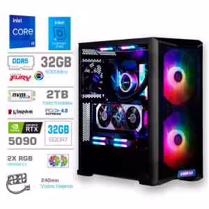 Računalnik MEGA TWR S10 i9-14900K | RTX 5090 | 32GB | 2TB | 1000W | Brez OS | Črna RGB | Gaming Računalnik
