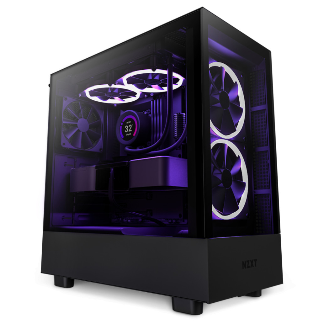 Nzxt h5 elite | midiatx | kaljeno steklo | črna rgb | računalniško ohišje 1 Ohišje nzxt h5 elite midiatx – črna rgb komponentko