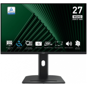 MSI PRO MP275QPG | 27" WQHD 2560x1440 IPS | 100Hz 1ms | 2x HDMI DisplayPort Pivot Zvočniki | Pisarniški Monitor