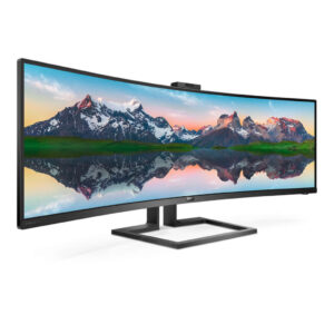 Monitor Philips 499P9H | 124 cm (49,0") | 5120x1440 | VA | 5ms | 2xHDMI DisplayPort USB-C 1/3xUSB3.1 | HAS | Zvočniki | 2H | Kamera | Ukrivljen Poslovni Monitor za Konference