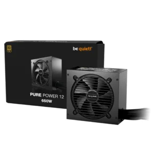 be quiet! Pure Power 12 | 650W 80 Plus Gold | ATX 3.1 PCIe 5.1 Non Modular Črn | Napajalnik