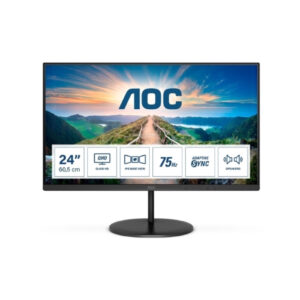 Monitor AOC Q24V4EA | 60,5 cm (23,8") | 2560x1440 | 75Hz | IPS | 4ms | HDMI DisplayPort | Zvočniki | 3H | sRGB121% | Poslovni Monitor