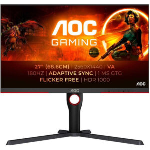 Monitor AOC Q27G3XMN | 68,6 cm (27,0") | 2560x1440 | 180Hz | VA | MiniLED | 1ms | HDMI DisplayPort Pivot | 2H | sRGB134% | HDR1000 | Gaming Monitor