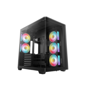 DeepCool CG590U 5F | Črno ARGB | Midi ATX | Kaljeno Ukrivljeno Steklo | 5x 120mm Ventilatorji | Računalniško Ohišje