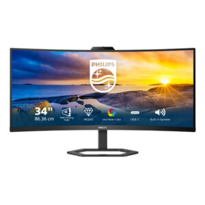 Monitor Philips 34E1C5600HE | 86,4 cm (34,0") | 3440x1440 | IPS | 1ms | HDMI DisplayPort USB-C 4xUSB3.2 | Kamera | Zvočniki | 3H | sRGB123% | Ukrivljen Monitor za Konference