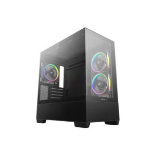 DeepCool CG380 3F | R-CG380-BKAGM3-G | Micro-ATX Panoramsko Ohišje | 3x PWM ARGB | Kaljeno Steklo | Črna | Računalniško Ohišje