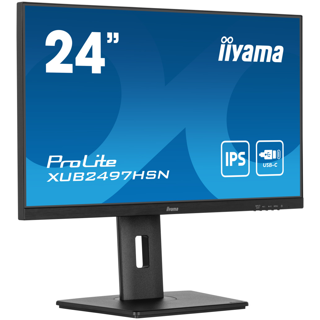 Iiyama prolite xub2497hsn-b2 | 60,5 cm (23,8") | 1920x1080 | 100hz | ips | 1ms | hdmi displayport usb-c 65w dp-out 4xusb3. 2 | pivot | zvočniki | srgb99% | poslovni monitor 1 Monitor iiyama 60,5 cm (23,8″) xub2497hsn-b2 1920×1080 100hz ips 1ms hdmi displayport usb-c 65w dp-out 4xusb3. 2 pivot zvočniki srgb99% rj45 prolite daisy chain komponentko