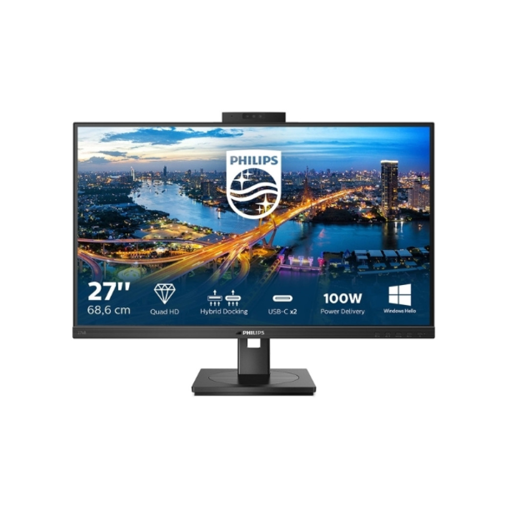 Monitor philips 68,6 cm (27,0") 276b1jh 2560x1440 75hz ips 4ms hdmi displayport usb-c 100w 4xusb3. 2 pivot zvočniki 3h srgb123% rj45 komponentko