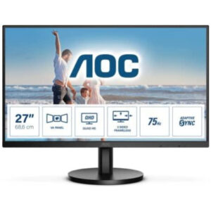Monitor AOC Q27B3MA | 68,5 cm (27,0") | 2560x1440 | 75Hz | VA | 4ms | HDMI DisplayPort | Zvočniki | 6H | sRGB102% | Poslovni Monitor