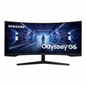 Monitor Samsung Odyssey G5 C34G55TWWP | 86,4 cm (34,0") | 3440x1440 | 165Hz | VA | Ukrivljen | 1ms | HDMI DisplayPort | FreeSync Premium | HDR10 | Gaming Monitor