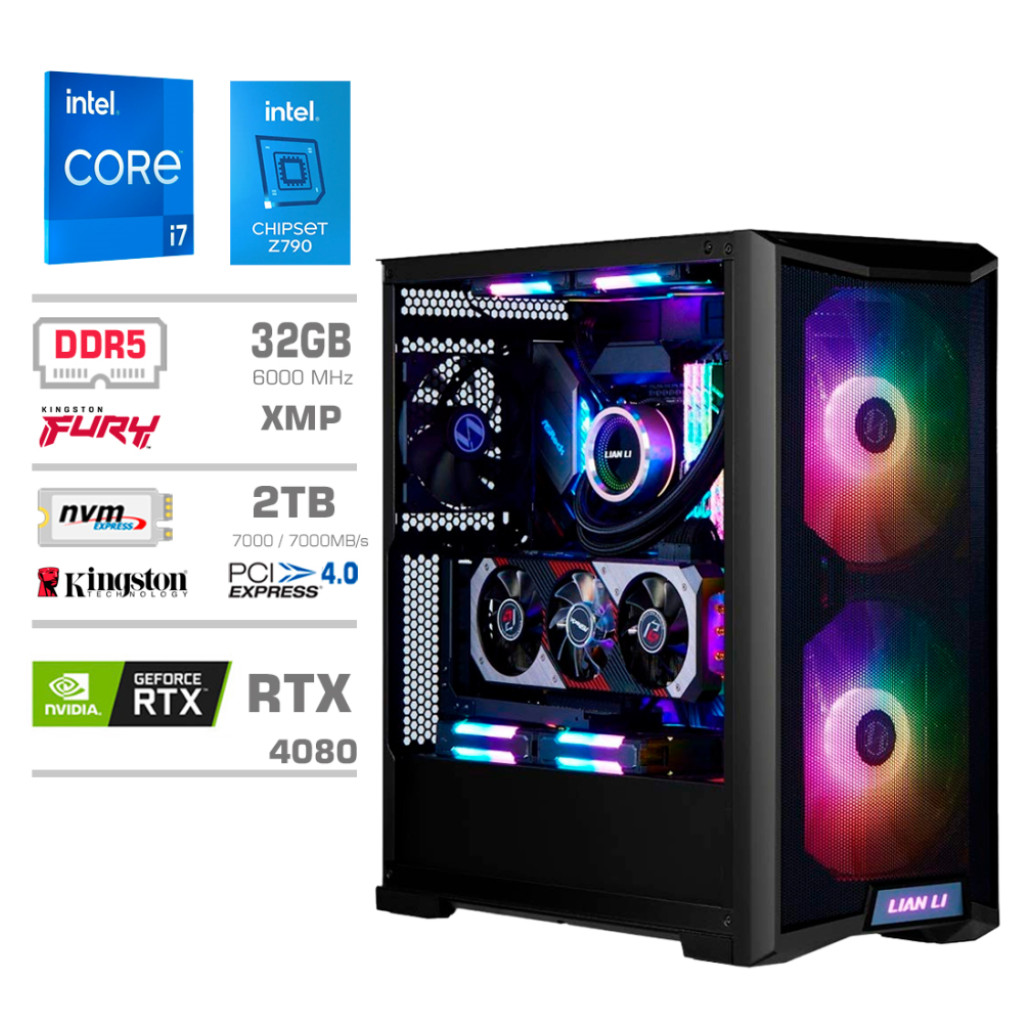 Mega twr s10 i9-14900kf | rtx 4080 | 32gb | 2tb | 1000w | črna rgb | kaljeno steklo | vodno hlajenje | gaming računalnik 1 Računalnik mega twr s10 i9-14900kf/rtx4080/32gb-ddr5/2tb-4. 0/1000w/brez os/črna rgb komponentko