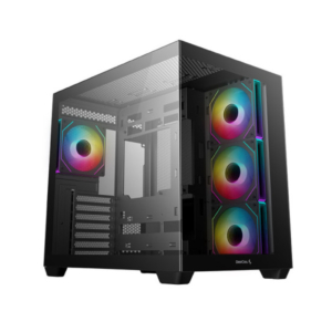 DeepCool CG530 4F | ATX In Micro-ATX Midi-Tower | Panoramsko Kaljeno Steklo | 4x PWM ARGB Ventilatorji | Črno Računalniško Ohišje