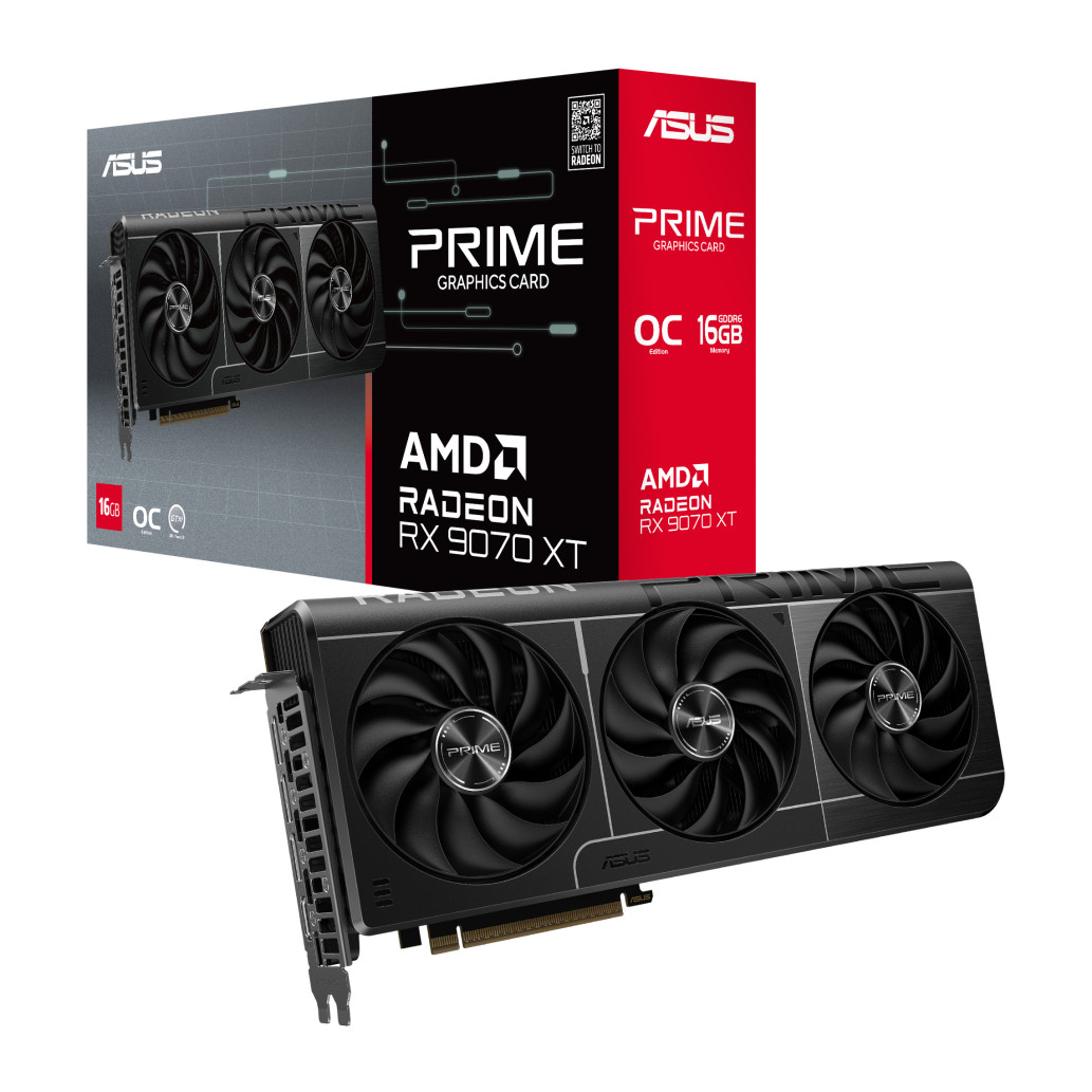 Asus rx 9070 xt prime oc edition 16gb | gddr6 | hdmi 3xdisplayport | 90yv0l71-m0na00 | zverinska grafična kartica 1 Grafična kartica amd 9070 xt asus prime oc edition – 16gb gddr6 | 1xhdmi 2. 1a 3xdisplayport 1. 4a (90yv0l71-m0na00) komponento