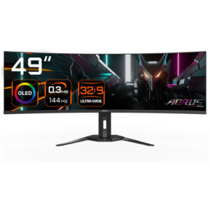 Monitor GigaByte Aorus CO49DQ-EK | 124,5 cm (49,0") | 5120x1440 | 144Hz | OLED | 2xHDMI DisplayPort | FreeSync Premium Pro | Ukrivljen Wide Gaming