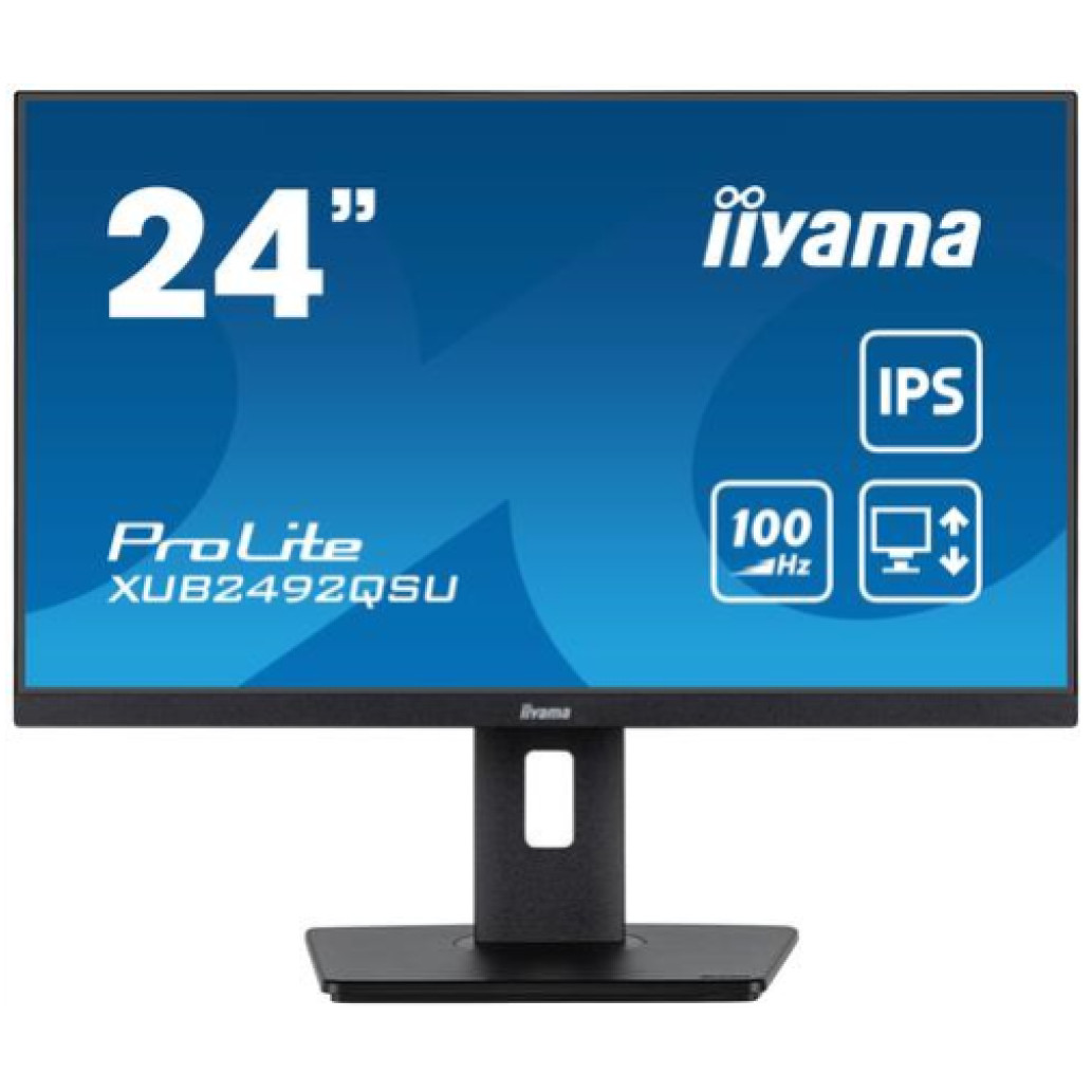 Iiyama prolite xub2492qsu-b1 | 60,5 cm (23,8") | 2560x1440 | 100hz | ips | 0,5ms | hdmi displayport 4xusb3. 2 | pivot | zvočniki | srgb99% | freesync | poslovni monitor 1 Monitor iiyama 60,5 cm (23,8″) xub2492qsu-b1 2560×1440 100hz ips 0,5ms hdmi displayport 4xusb3. 2 pivot zvočniki srgb99% freesync prolite komponentko