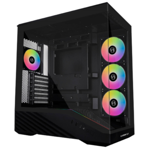 Lian-Li Vector V100 RGB | Midi-ATX Ohišje | 270° Kaljeno Steklo In 4x ARGB Ventilatorji | Črno Računalniško Ohišje