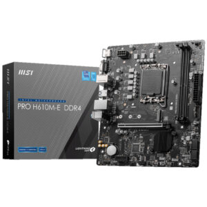 MSI PRO H610M-E | Intel LGA1700 | H610 | DDR5 5600MHz | VGA HDMI 1.4 | PCIe 4.0 | Micro ATX Osnovna Plošča