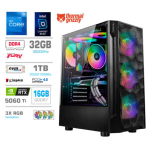MEGA TWR S7 i7-12700K | RTX 5060 Ti | 32GB | 1TB | 750W | Brez OS | RGB | Zračno Hlajenje | Gaming Računalnik