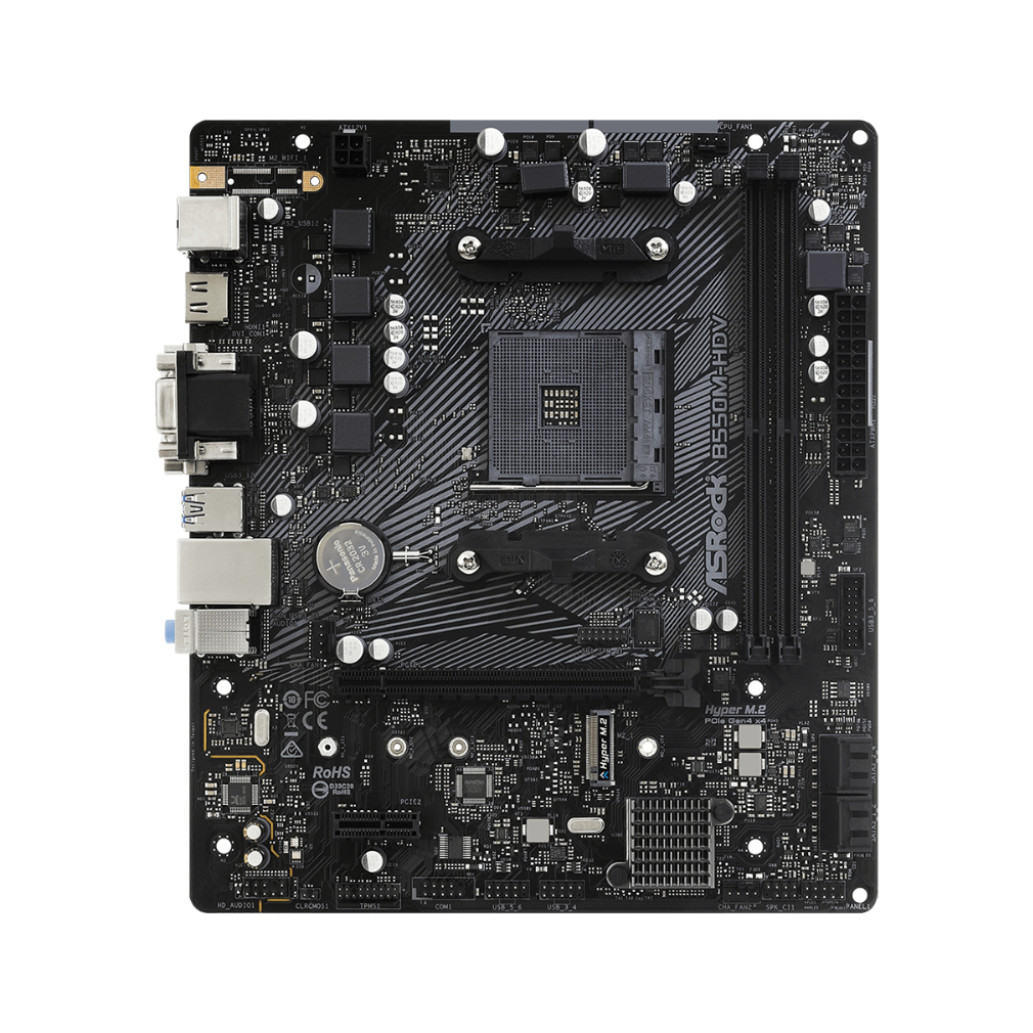 Asrock b550m-hdv | am4 | microatx | vga dvi hdmi | 90-mxbdj0-a0uayz | matična plošča 1 Mb am4 asrock b550m-hdv microatx vga dvi hdmi 2xddr 1xm. 2 (90-mxbdj0-a0uayz) komponentko
