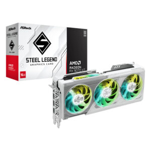 Asrock RX 9070 XT Steel Legend 16GB | GDDR6 | 3xDisplayport HDMI | RX9070XT SL 16G | Bela | Gaming Grafična Kartica