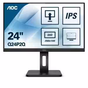 AOC Pro-Line Q24P2Q | 60,5 cm (23,8") | 2560x1440 | 75Hz | LED | 4ms | VGA HDMI DisplayPort 4xUSB3.2 | Pivot | Zvočniki | 3H | sRGB116% | Poslovni Monitor