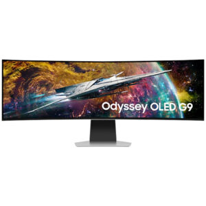 Samsung Odyssey OLED G9 S49CG954SU | 124,5cm (49") | 5120x1440 | 240Hz | OLED | 0,03ms | HDMI DisplayPort 2xUSB-C | HAS | Zvočniki | DCI-P3-99% | FreeSync Premium Pro | SMART Tizen | Ukrivljen Širok Monitor