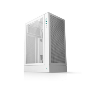 DeepCool CH170 PLUS WH | Micro-ATX Mini-ITX | Kaljeno Steklo | Mesh Airflow | USB-C | Belo Računalniško Ohišje