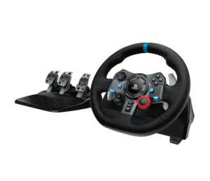 Logitech G29 Driving Force | Dual-Motor Force Feedback | 900° Vrtenje | Usnjen Volan S 3 Pedali | PS5 PS4 PS3 PC | Gaming Volan