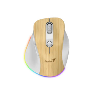 Genius Ergo 9000S Pro Pine Wood Limited Edition | Bluetooth 5.3 In 2,4 GHz | 2400 DPI | Tiha Ergonomična Brezžična Miška