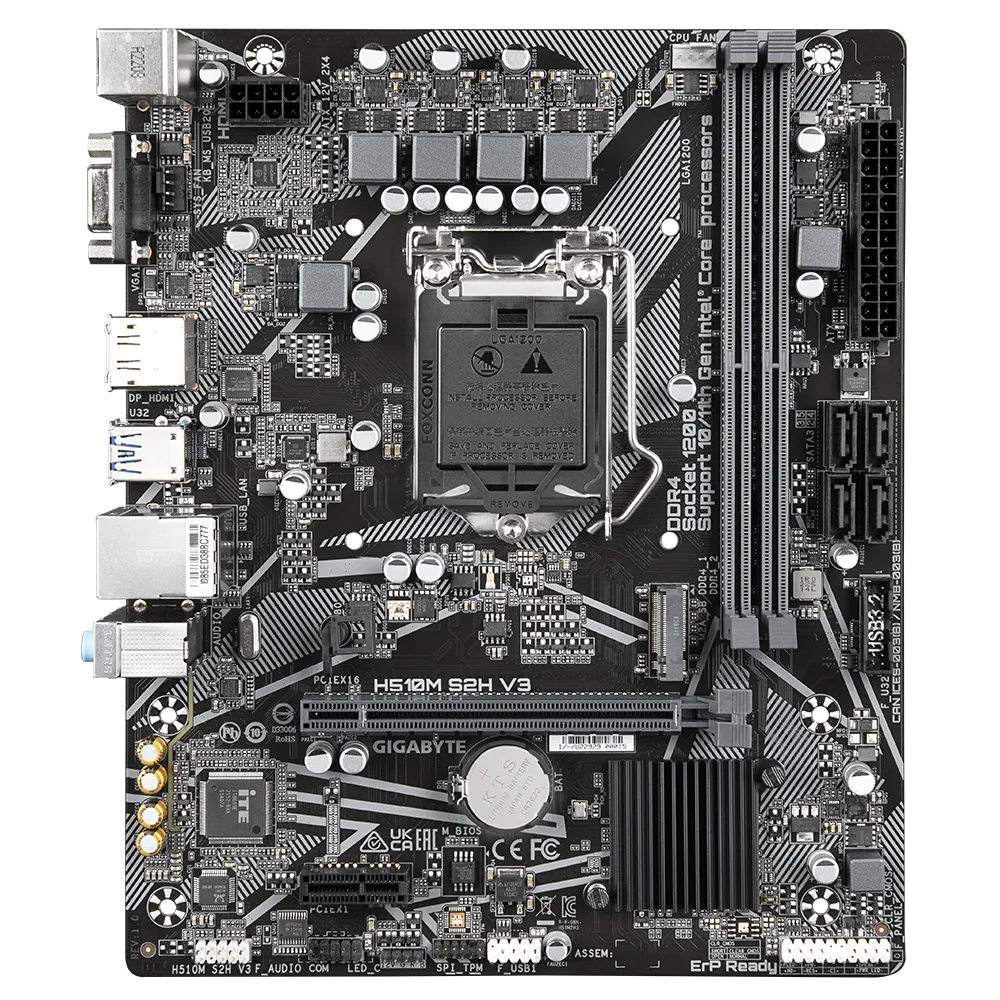 Gigabyte h510m s2h v3 | ddr4 | sata3 | hdmi | usb3. 2gen1 | lga1200 | matx | matična plošča 1 Gigabyte h510m s2h v3, ddr4, sata3, hdmi, usb3. 2gen1, lga1200 matx komponentko