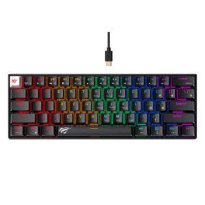 HAVIT Gamenote HV-KB903L | 61 Tipk | RGB Osvetlitev | USB-C | Angleška Postavitev | Mehanska Gaming Tipkovnica