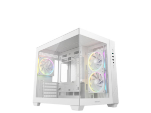 DeepCool CG330 3F WH | Belo Panoramsko Micro-ATX Ohišje | Kaljeno Steklo | 3x ARGB Ventilator | Dvokomorna Zasnova | Računalniško Ohišje