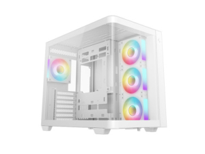 DeepCool CG530U 4F WH | Belo ATX Midi-Tower Ohišje | Ukrivljeno Panoramsko Kaljeno Steklo | 4X ARGB Ventilatorji | Računalniško Ohišje
