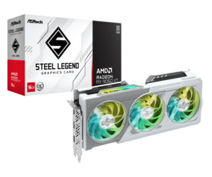 ASRock Radeon RX 9060 XT Steel Legend OC | 16GB GDDR6 | FSR 4 In HYPR-RX | Bela ARGB | Grafična Kartica