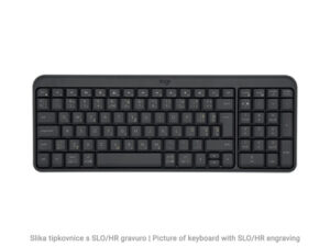 Logitech K250 | Bluetooth 5.0 | Kompaktna Brezžična Tipkovnica Z Numeričnim Delom | Grafitna | SLO Gravura | Tipkovnica