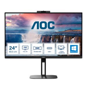 Monitor AOC 24V5CW | 60,5 cm (23,8") | 1920x1080 | 75Hz | IPS | HDMI DisplayPort USB-C 4xUSB3.2 | Pivot | Kamera | Zvočniki | sRGB119% | FreeSync | Pisarniški Monitor