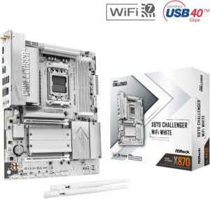 ASRock X870 Challenger WiFi White | AM5 ATX | DDR5 8000+ OC | PCIe 5.0 USB4 Wi-Fi 7 | Matična Plošča