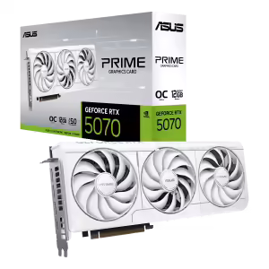 ASUS RTX 5070 12GB Prime OC | GDDR7 | 3 Ventilatorji | Bela Grafična Kartica