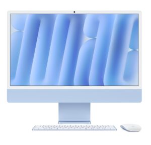 Apple iMac 24 M4 | 8-Jedrni CPU In 8-Jedrni GPU | 16 GB Pomnilnika In 512 GB SSD | Moder Z Nemško Tipkovnico | All-In-One Računalnik