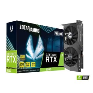Zotac GeForce RTX 3060 Twin Edge | 12GB GDDR6 192-Bit | 1777 MHz Boost | 3x DisplayPort 1.4a + HDMI 2.1 | Grafična Kartica