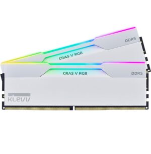 KLEVV CRAS V RGB | 32GB Kit 2x16GB | DDR5 6400MHz CL32 | AMD EXPO In Intel XMP 3.0 | Obsidian Black Namizni Pomnilnik