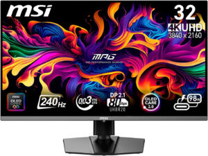 MSI MPG 322URXDE QD-OLED | 31,5" 4K UHD | 240Hz | 0,03ms | HDMI 2.1 DP 2.1a USB-C 98W | OLED Gaming Monitor